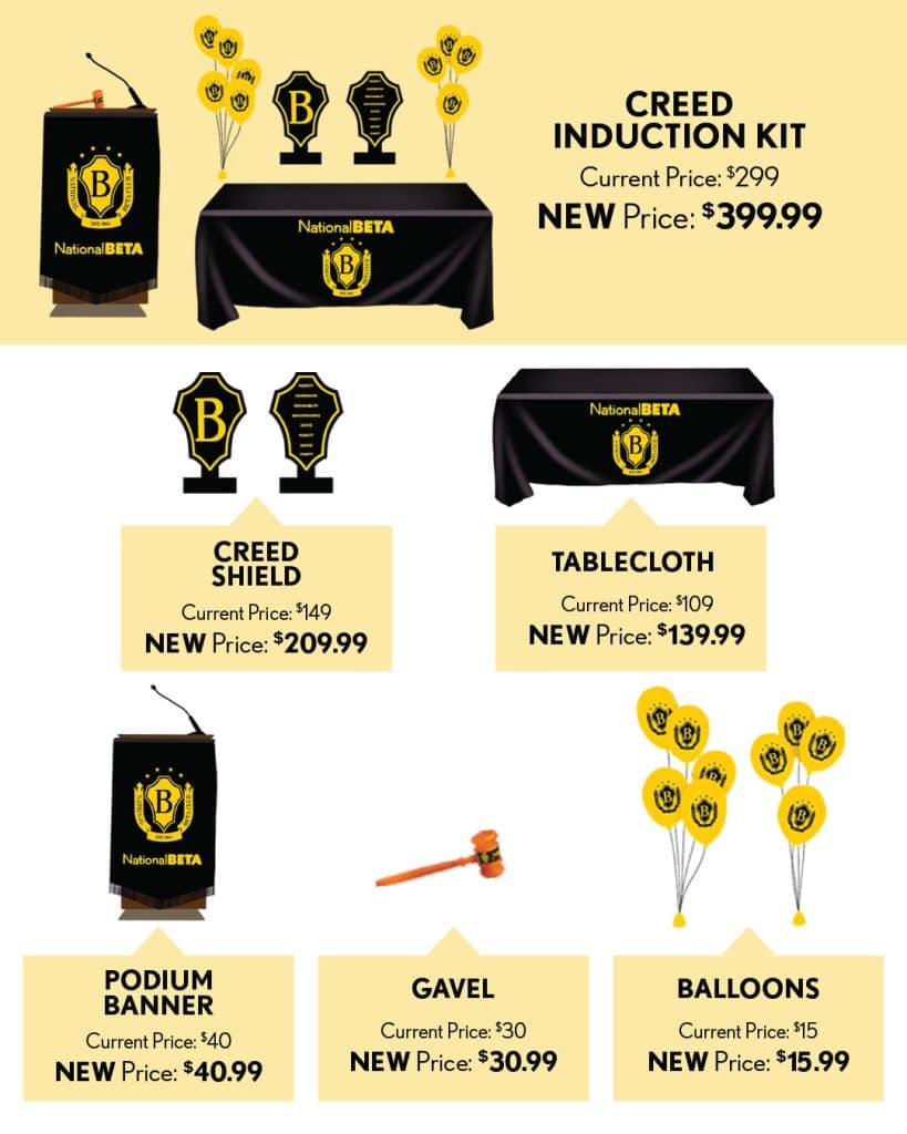 induction pricing updates new creed